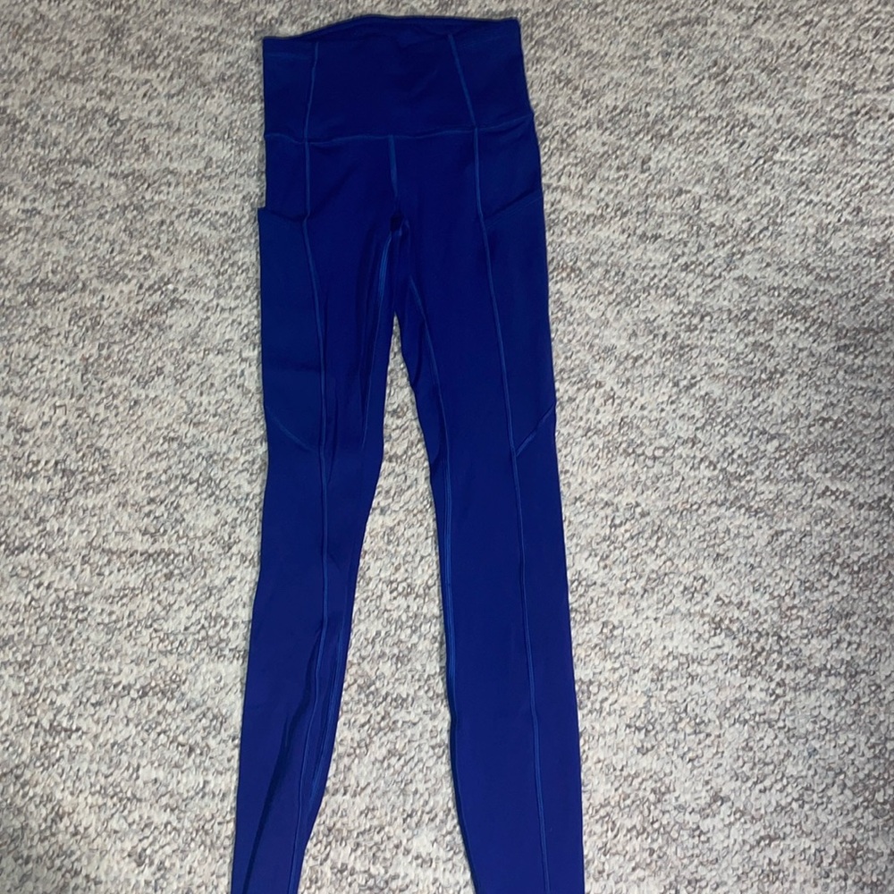 Lululemon Blue Leggings with pockets